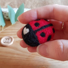 Load image into Gallery viewer, Ladybird - Needle Felted Brooch - Useless Buttons
