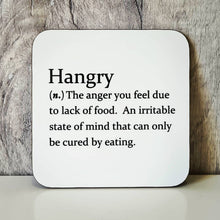 Load image into Gallery viewer, Sarcastic dictionary definition coaster - Hangry - The Crafty Little Fox
