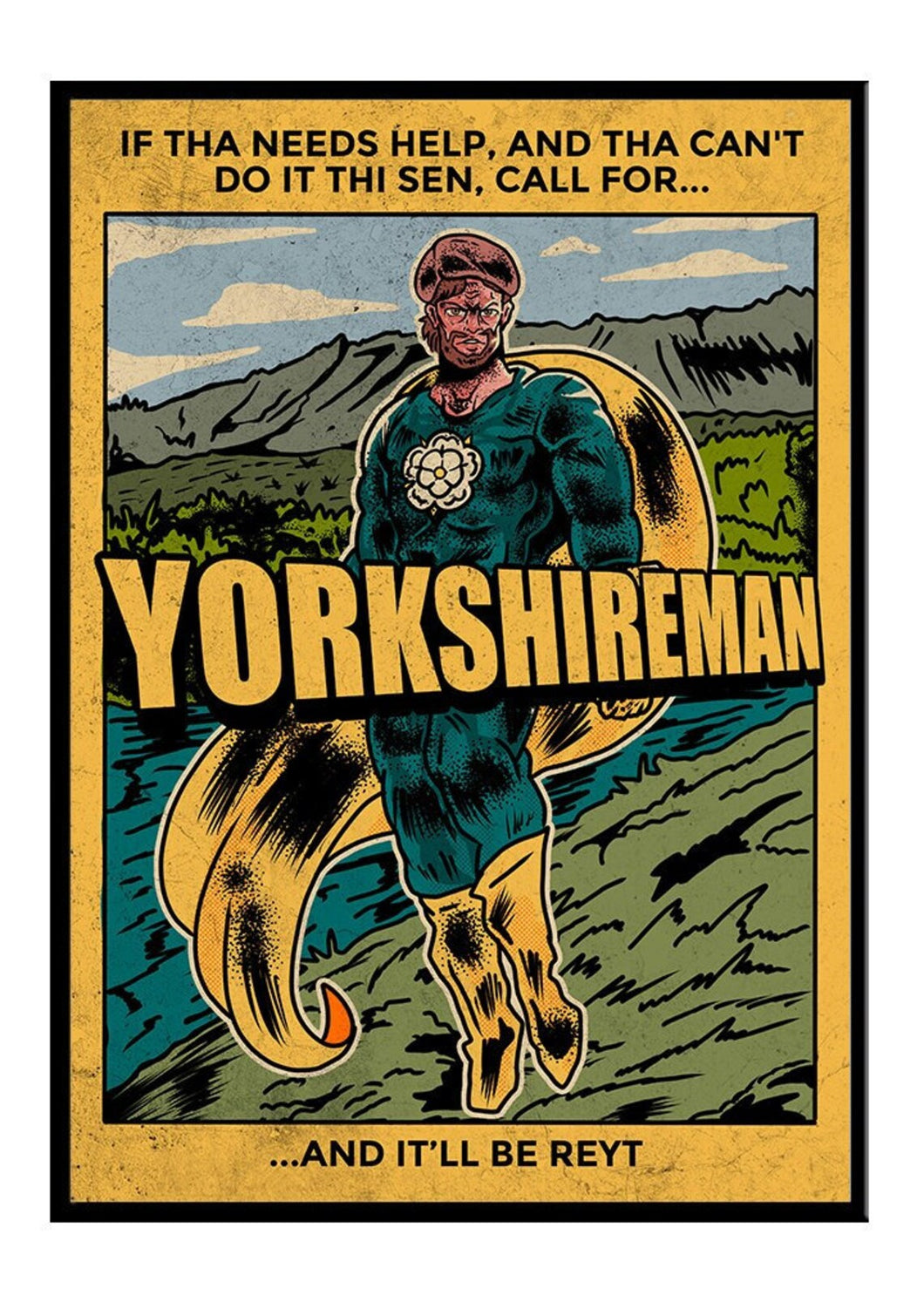 The Yorkshireman Superhero Print - Yorkshire Gift Idea - The Yorkshire Print Company