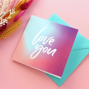 Love You - Valentine's Day- Greetings Card - Purple Tree Designs