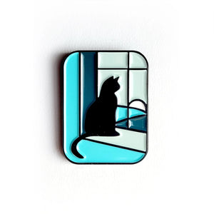 Cat Enamel Pin Badge - Day time - Or8 Design