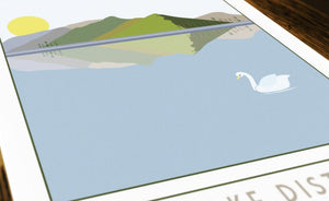 Catbells travel inspired poster print - Sweetpea & Rascal - Lake District Cumbria
