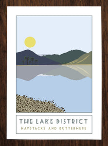 Haystacks and Buttermere travel inspired poster print - Sweetpea & Rascal - Lake District Cumbria