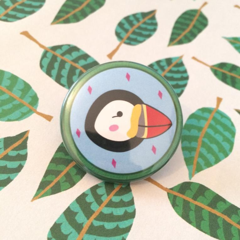 Puffin Button Badge - Thriftbox