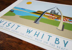 Whitby tourism inspired poster print - Sweetpea & Rascal - Yorkshire coast