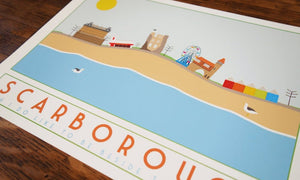 Scarborough tourism inspired poster print - Sweetpea & Rascal - Yorkshire coast