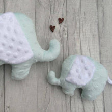 Load image into Gallery viewer, Stuffed Elephant toy - mint green - Sewn by Sarah - new baby gift - nursery - children
