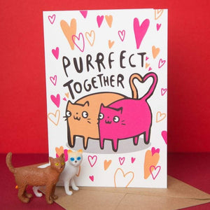 Purrfect Together - Cat lovers card - Katie Abey