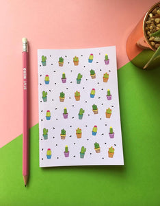 Cactus Party notebook - A6 notepad - Thriftbox