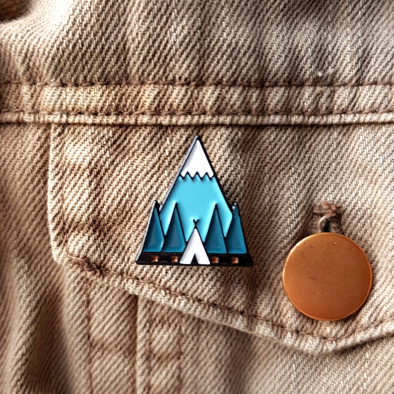Tent Enamel Pin - Or8 Design - camping, outdoors, adventure