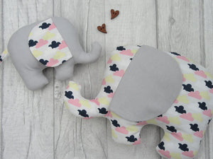 Stuffed Elephant toy - Pastel Clouds - Sewn by Sarah - new baby gift - nursery - children