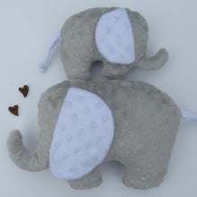 Load image into Gallery viewer, Stuffed Elephant toy - Grey - Sewn by Sarah - new baby gift - nursery - children
