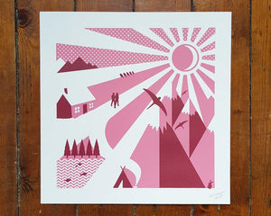 Sun Rays / Outdoors Screen print - Art print - Or8 Design