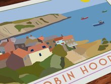 Load image into Gallery viewer, Robin Hoods Bay tourism inspired poster print - Sweetpea &amp; Rascal - Yorkshire coast
