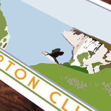 Load image into Gallery viewer, Bempton Cliffs tourism inspired A3 poster print - Sweetpea &amp; Rascal - Yorkshire coast
