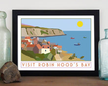 Load image into Gallery viewer, Robin Hoods Bay tourism inspired poster print - Sweetpea &amp; Rascal - Yorkshire coast
