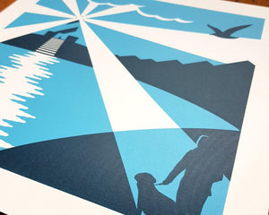 Lighthouse / Harbour / Seaside Screen print - Art print - Or8 Design