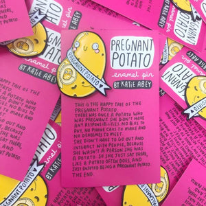 The Pregnant Potato Enamel Pin - Katie Abey - puns - pregnancy gift