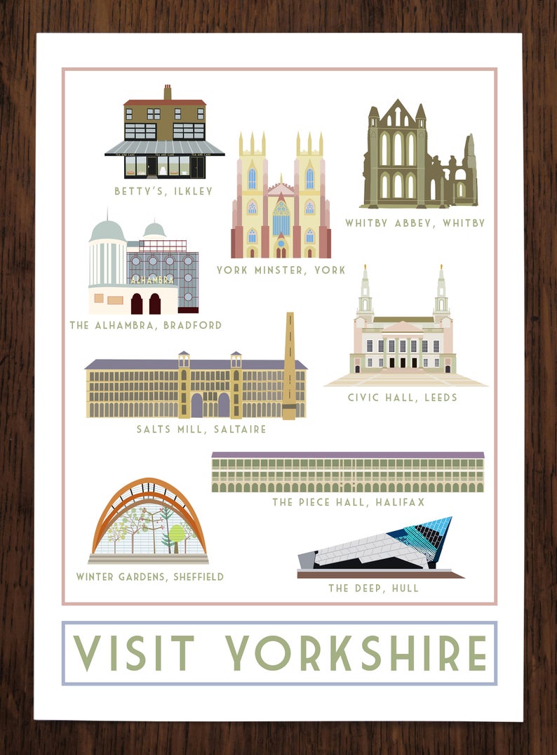 Visit Yorkshire Travel inspired poster print - Sweetpea & Rascal - Yorkshire prints