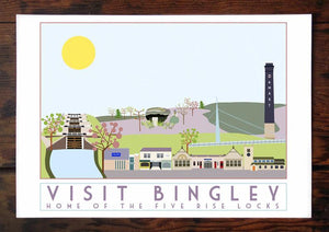 Bingley Travel inspired poster print - Sweetpea & Rascal - Yorkshire prints