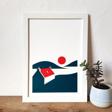 Load image into Gallery viewer, Red Roof Cottage Screenprint - A4 print - Scotland - Adventurers - Or8 Design
