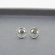 Load image into Gallery viewer, Diamond Cut Open Circle Stud Earrings - Sterling Silver - Maxwell Harrison Jewellery
