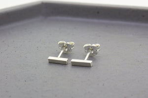 Staple Stud Earrings - Sterling Silver - Maxwell Harrison Jewellery