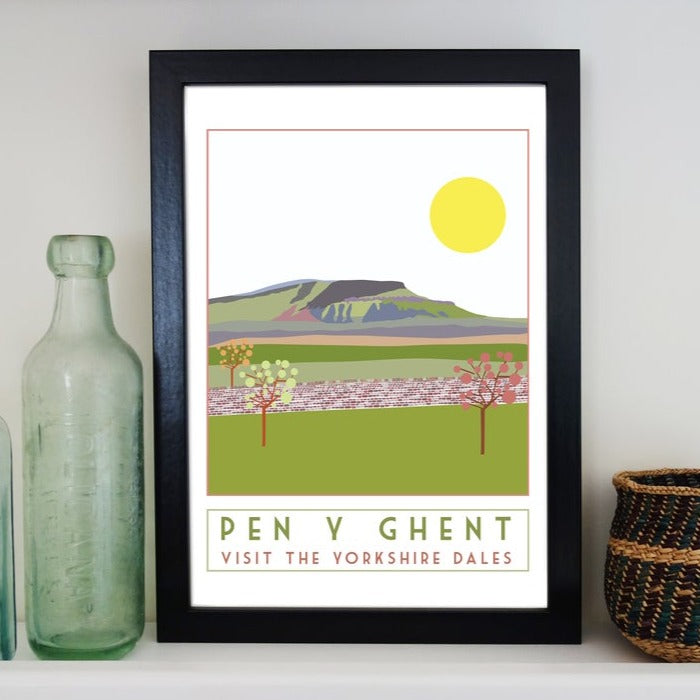 Pen Y Ghent travel inspired poster print - Sweetpea & Rascal - Yorkshire Dales - 3 Peaks