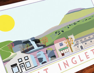 Ingleton Travel inspired poster print - Sweetpea & Rascal - Yorkshire prints - Yorkshire scenes and landmarks