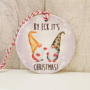 Yorkshire Gnome Christmas Decorations - Ceramic Tree Decoration - The Crafty Little Fox - Christmas Gift Idea - Yorkshire Sayings