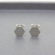 Load image into Gallery viewer, Hexagon Stud Earrings - Sterling Silver - Maxwell Harrison Jewellery
