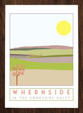 Load image into Gallery viewer, Whernside travel inspired A3 poster print - Sweetpea &amp; Rascal - Yorkshire Dales - 3 Peaks
