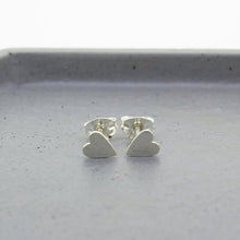 Load image into Gallery viewer, Heart Stud Earrings - Sterling Silver - Maxwell Harrison Jewellery
