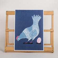 Load image into Gallery viewer, Chicken Illustration - A3 screen print - Jenna Lee Alldread
