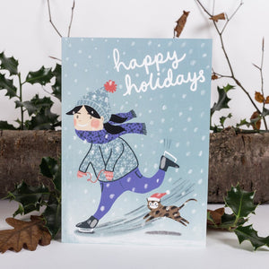 Happy Holidays Christmas Card - Jenna Lee Alldread - Christmas greetings - Cat lovers