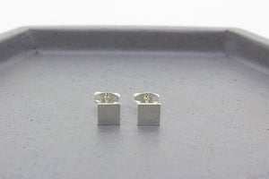 Square/Diamond Stud Earrings - Sterling Silver - Maxwell Harrison Jewellery