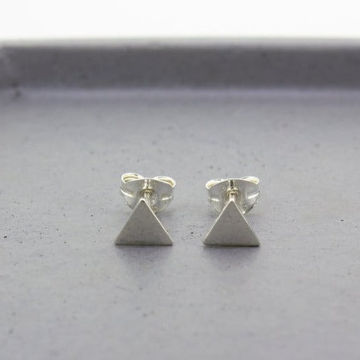 Triangle Stud Earrings - Sterling Silver - Maxwell Harrison Jewellery
