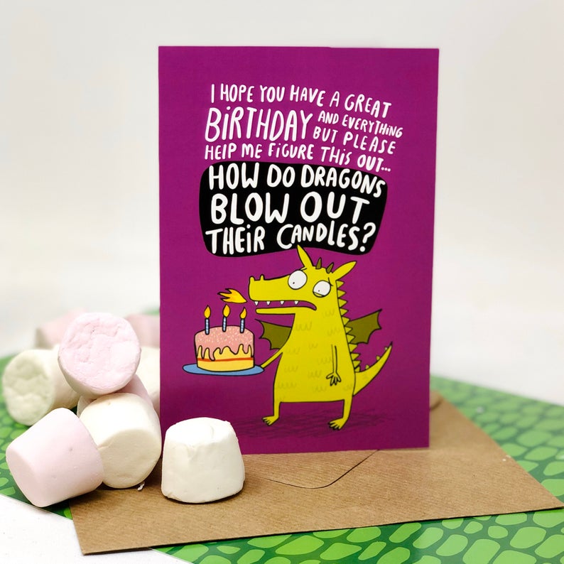 Birthday Card - puns - Katie Abey - Dragon