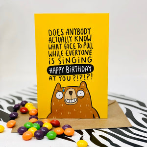 Birthday Card - puns - Katie Abey - sarcastic bear