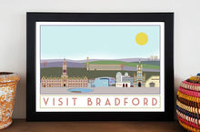 Load image into Gallery viewer, Bradford Travel inspired poster print - Sweetpea &amp; Rascal - Yorkshire prints - Yorkshire scenes and landmarks
