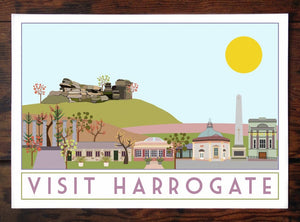 Harrogate Travel inspired A3 poster print - Sweetpea & Rascal - Yorkshire prints