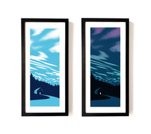 Load image into Gallery viewer, Northern Lights - Aurora Borealis screen print - Art print  - Adventurers - Or8 Design
