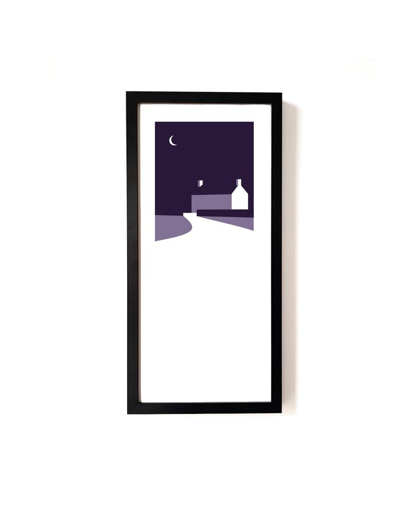 Night Time Cottage Screen Print - Close Your Eyes And Drift Away - Or8 Design