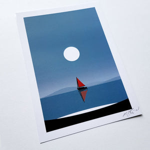 Coastal Sailboat - art print - A4 or A5 - Adventurers - Wanderlust - Or8 Design
