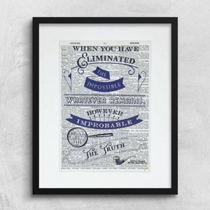 Dictionary Page Print - Sherlock Holmes Quote -Turn the Page Design