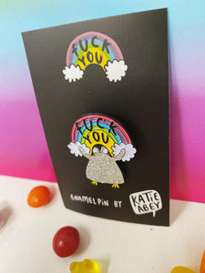 Enamel Pin - F**k You - Penguin - Sweary Gifts - Katie Abey