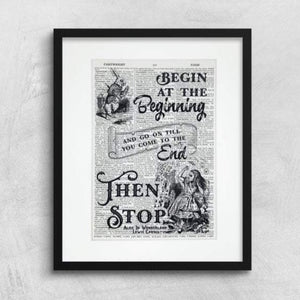 Dictionary Page Print - Alice in Wonderland Quote - Turn the Page Design