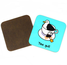 Load image into Gallery viewer, Tea Gull coaster - Innabox - Puns - Animal lover gift -Tea Lovers - Sea Gull
