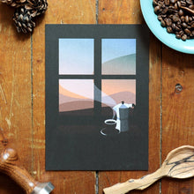 Load image into Gallery viewer, First coffee of the day - art print - A4 or A5 - Coffee lovers - Or8 Design
