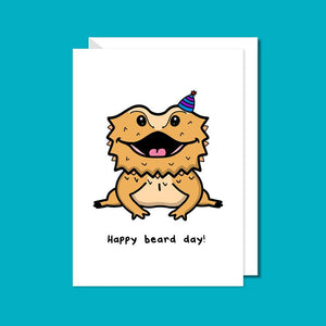 Happy Beard Day Card - Bearded Dragon birthday Card - Innabox